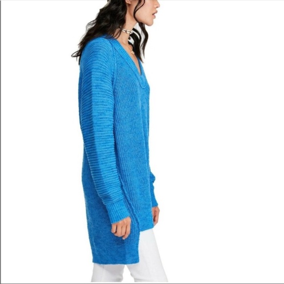 FREE PEOPLE Sunday V Neck Sweater Blue NWT - Picture 13 of 14